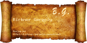 Birkner Gergely névjegykártya